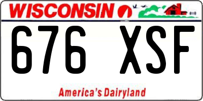 WI license plate 676XSF
