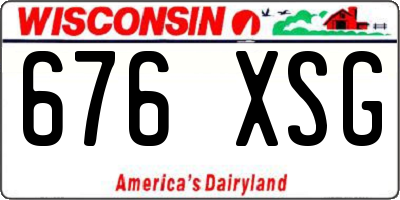 WI license plate 676XSG