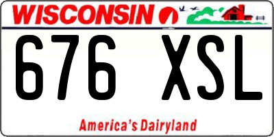 WI license plate 676XSL
