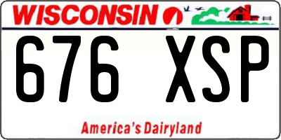 WI license plate 676XSP
