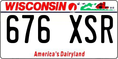 WI license plate 676XSR