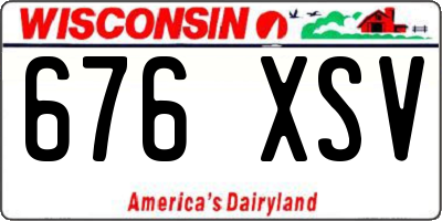 WI license plate 676XSV