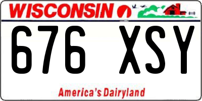 WI license plate 676XSY