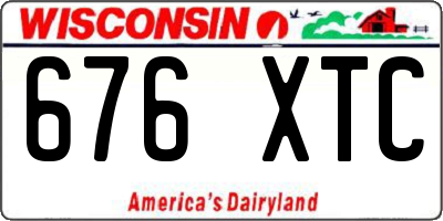 WI license plate 676XTC