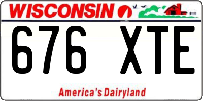 WI license plate 676XTE