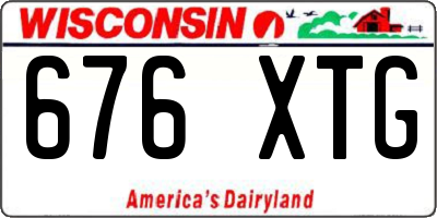 WI license plate 676XTG