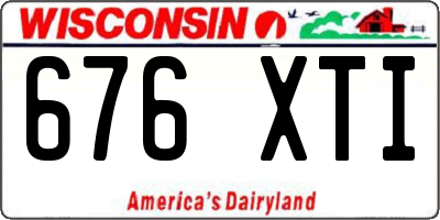 WI license plate 676XTI