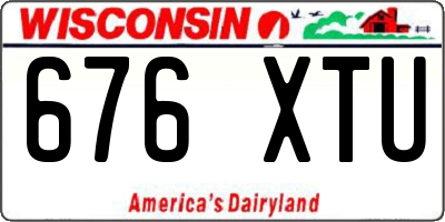 WI license plate 676XTU