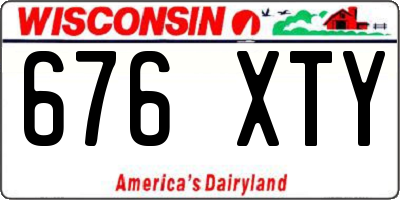 WI license plate 676XTY