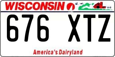 WI license plate 676XTZ