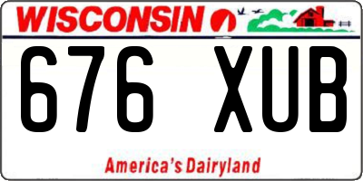 WI license plate 676XUB