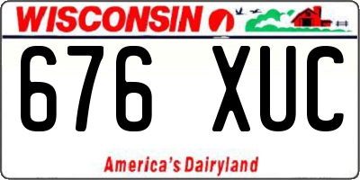 WI license plate 676XUC