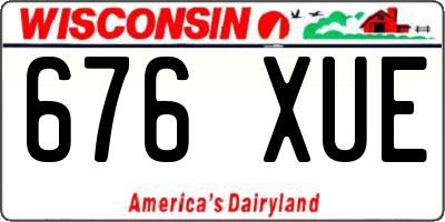 WI license plate 676XUE