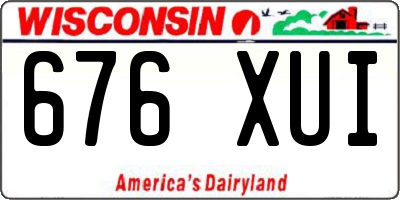 WI license plate 676XUI