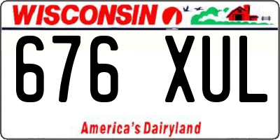 WI license plate 676XUL