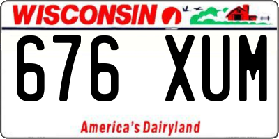 WI license plate 676XUM