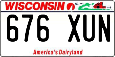 WI license plate 676XUN