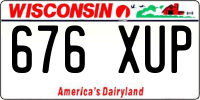 WI license plate 676XUP