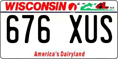 WI license plate 676XUS