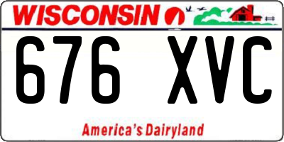 WI license plate 676XVC