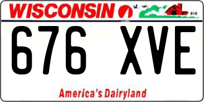 WI license plate 676XVE