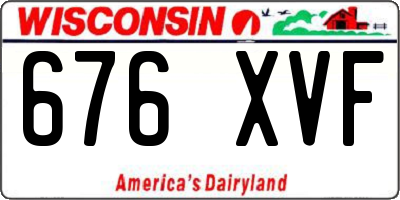 WI license plate 676XVF
