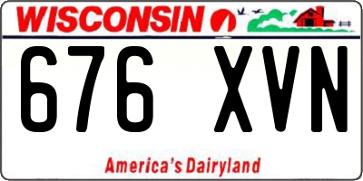 WI license plate 676XVN
