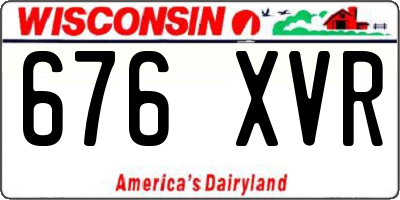 WI license plate 676XVR
