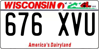 WI license plate 676XVU