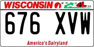 WI license plate 676XVW