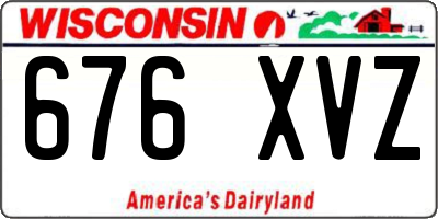 WI license plate 676XVZ