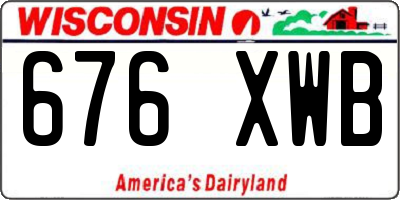 WI license plate 676XWB