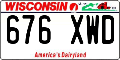 WI license plate 676XWD