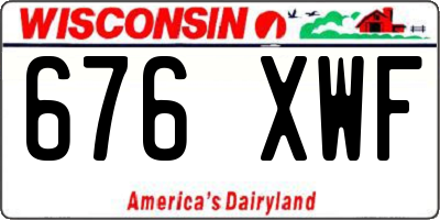 WI license plate 676XWF