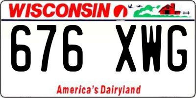 WI license plate 676XWG