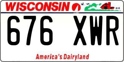 WI license plate 676XWR