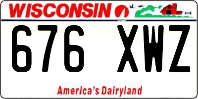 WI license plate 676XWZ