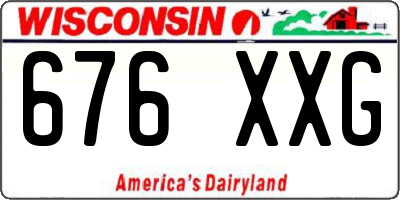 WI license plate 676XXG