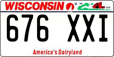 WI license plate 676XXI
