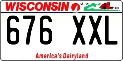 WI license plate 676XXL