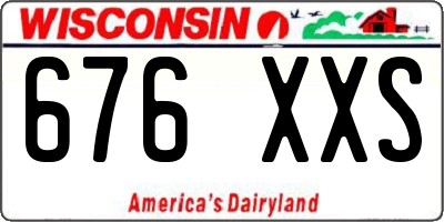 WI license plate 676XXS