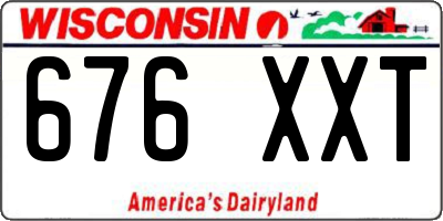 WI license plate 676XXT