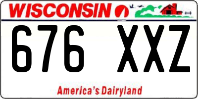WI license plate 676XXZ