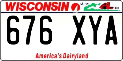 WI license plate 676XYA