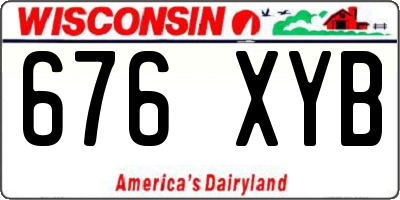 WI license plate 676XYB