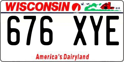 WI license plate 676XYE