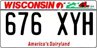 WI license plate 676XYH