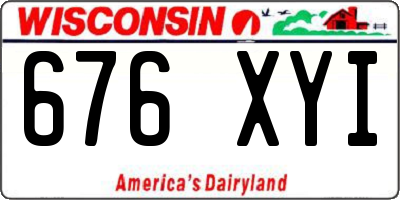 WI license plate 676XYI