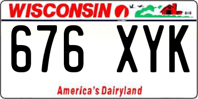 WI license plate 676XYK