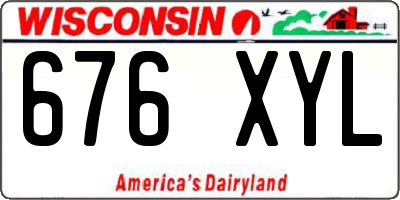 WI license plate 676XYL